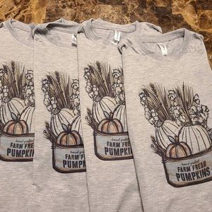 Pumpkins! Can go on light gray/white shirt